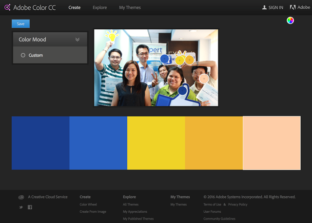 การเลือกภาพที่จะนำมาใช้เป็นชุดสีอีกตัวอย่างหนึ่งของ 9Expert